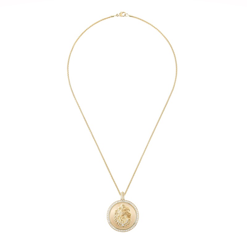 Wladimir Medal in yellow gold, set with diamonds