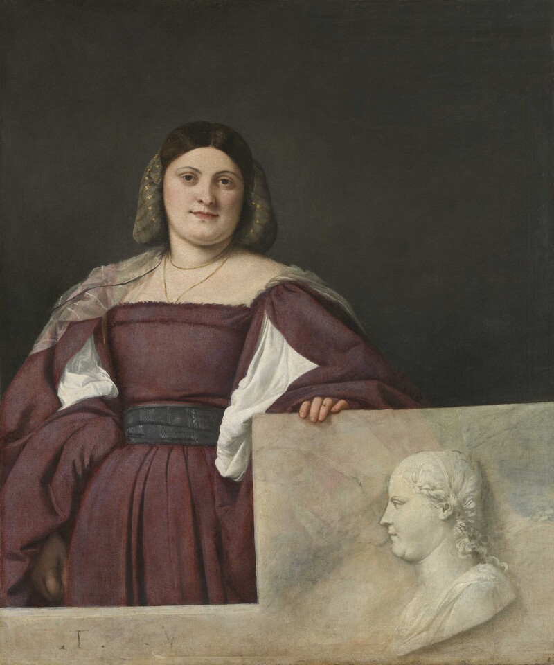 提香(活躍於1506左右;卒於1576)作品〈女士肖像〉(來自達爾馬提亞的女士),約1510-1512年創作。圖片版權:英國國家藝廊