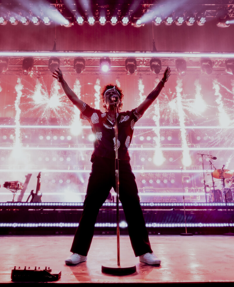 Bruno Mars performing at the Kaohsiung World Games