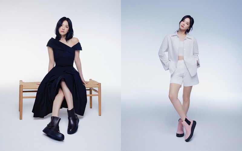 F-MODE扭結造型皮革厚底短靴,NT8,250、F-MODE撞色縫線厚底切爾西靴(柔粉色),NT7,750。