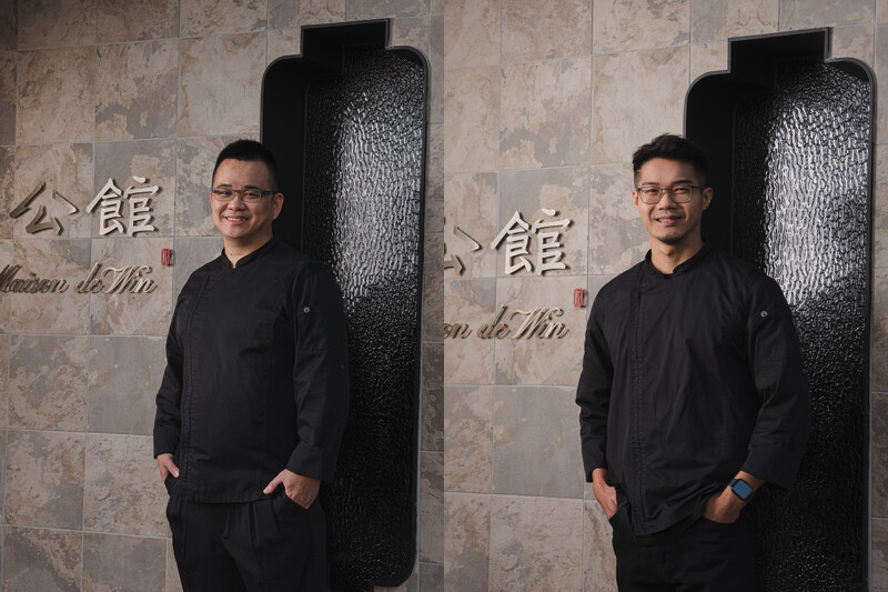 左為粵菜主廚蔣文正,右為法式料理專家林昊語。