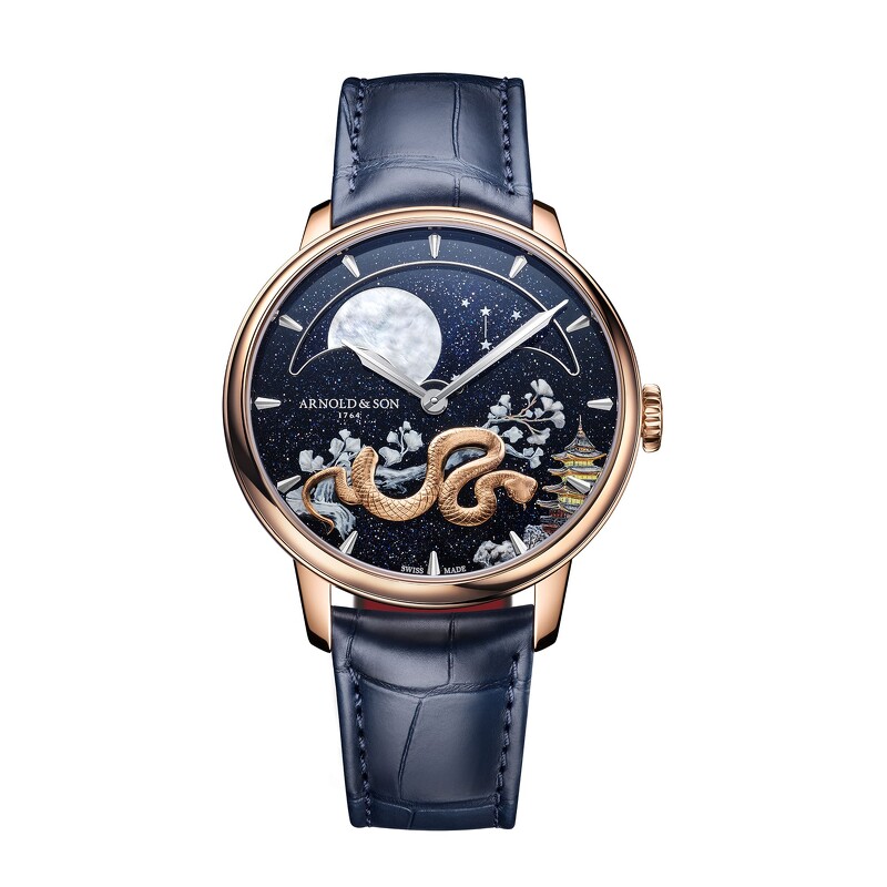 Arnold & Son 推出全新 Perpetual Moon 恆久月相 41.5 紅金「蛇年」腕錶