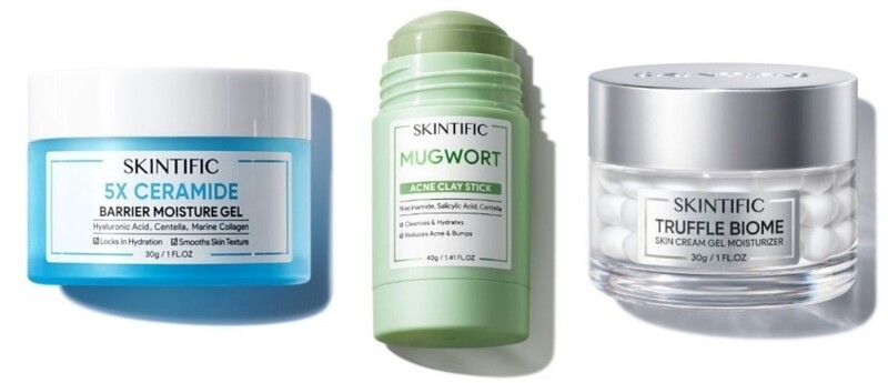 SKINTIFIC 5X神經醯胺保濕霜30g,NT479、艾草固體泥膜棒40g,NT339、啵啵霜30g,NT499