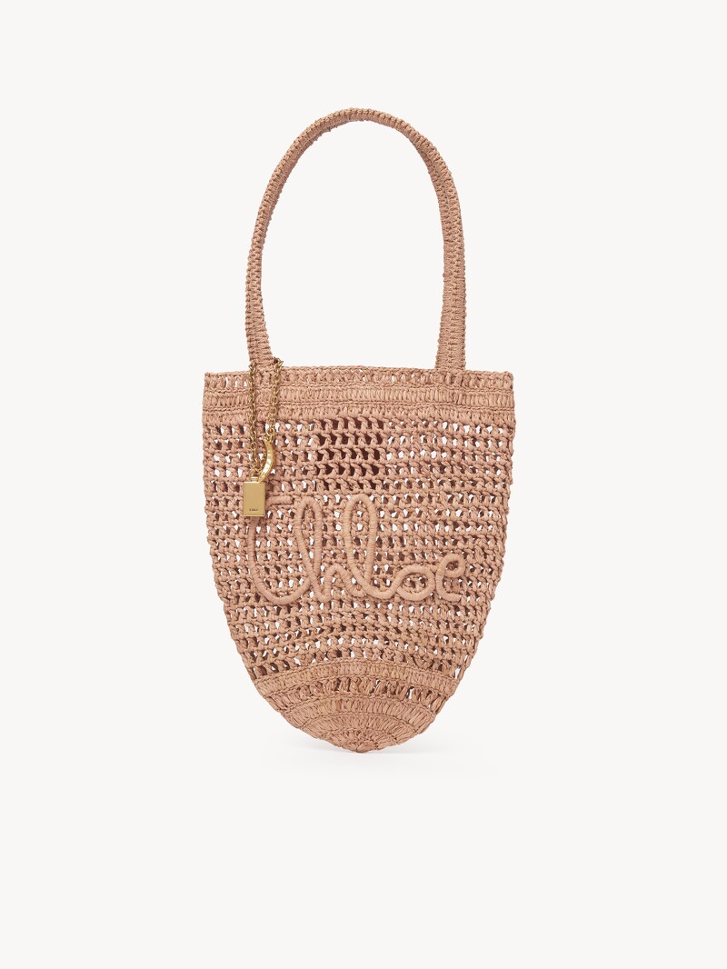 Chloé Banana 天然拉菲草手工鉤織圓形手提袋