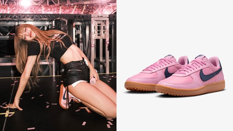 Lisa同款Nike Field General莓粉色球鞋