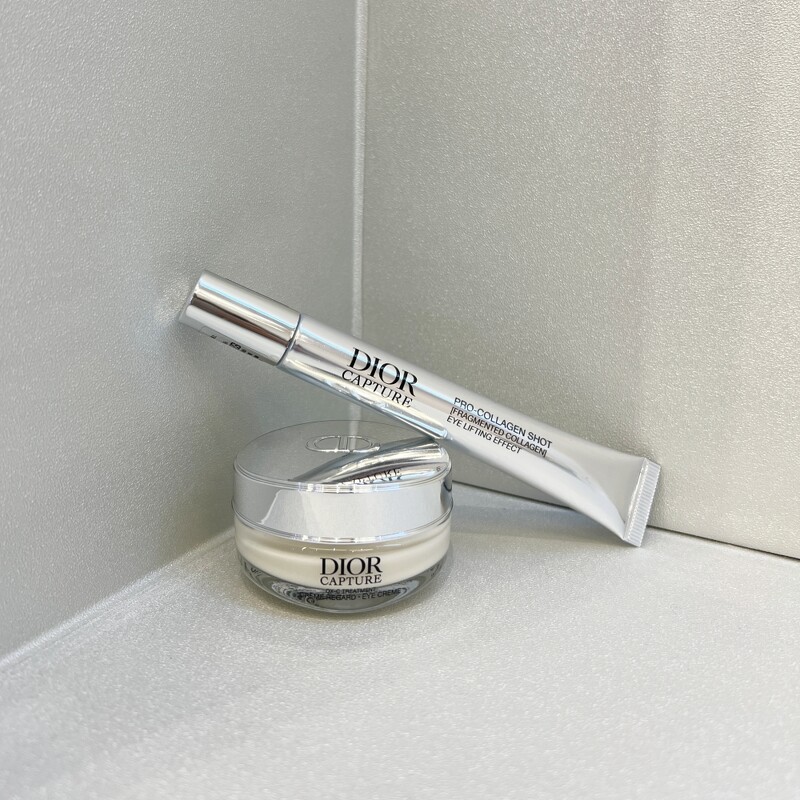 迪奧逆時系列推出全新眼周保養雙主修，分別是逆時活氧亮眼膠原筆、逆時活氧眼霜。