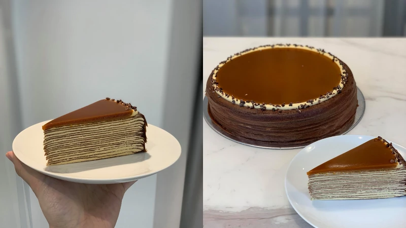 海鹽焦糖千層蛋糕3/7正式開賣,單片280元,九吋2,800元,旗艦店、晶華專櫃限量販售。 海鹽焦糖千層蛋糕3/7正式開賣,單片280元,九吋2,800元,旗艦店、晶華專櫃限量販售。