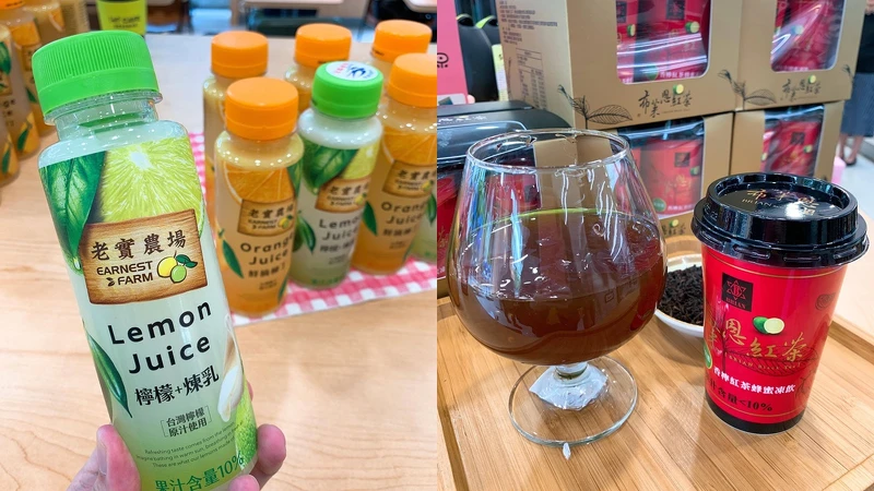 老實農場柳丁綜合果汁、檸檬汁售價38元 ,布萊恩香檬紅茶 蜂蜜凍飲則是四、 端午預購新品 老實農場柳丁綜合果汁、檸檬汁售價38元 ,布萊恩香檬紅茶 蜂蜜凍飲則是四、 端午預購新品