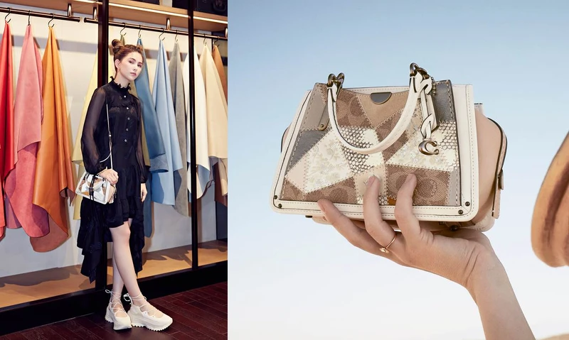 Dreamer 21 經典拼接帆布印花手袋手袋NT21, 800。  Dreamer 21 經典拼接帆布印花手袋手袋NT21, 800。