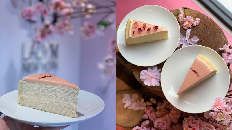 櫻花莓果千層蛋糕(單片280元,九吋2,800元) 4/3-4/29期間限定 櫻花莓果千層蛋糕(單片280元,九吋2,800元) 4/3-4/29期間限定