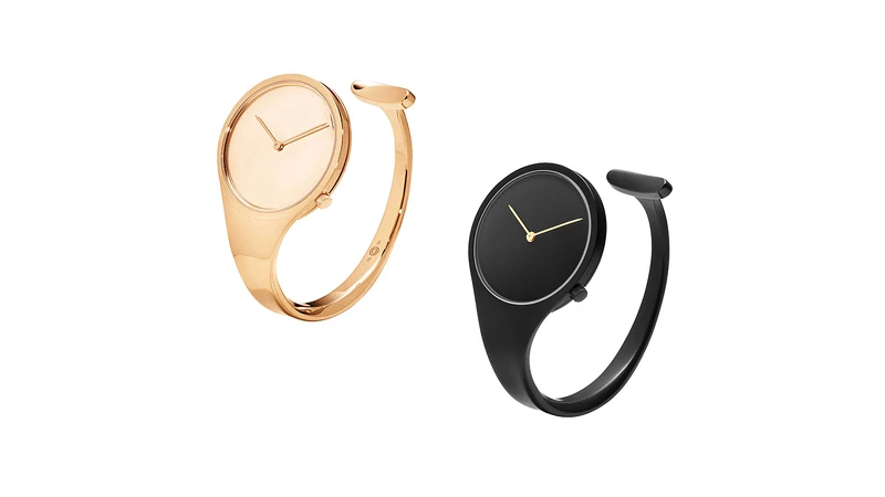 VIVIANNA朵蘭系列18K玫瑰金手鐲錶、黑色PVD手鐲錶。