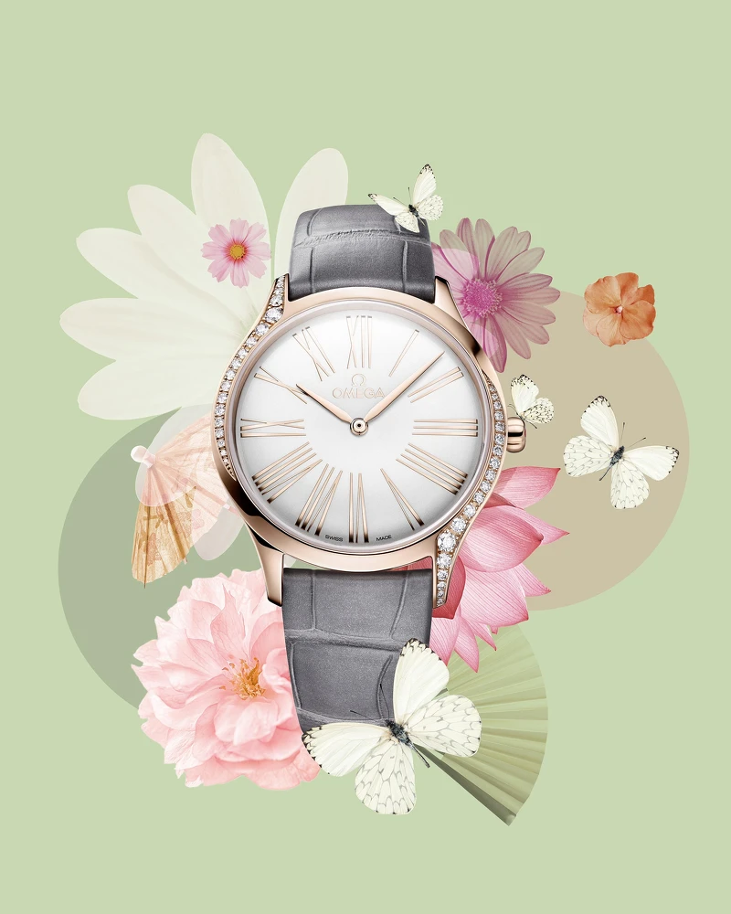 Omega歐米茄碟飛系列TRESOR18K Sedna™金鑲鑽腕錶