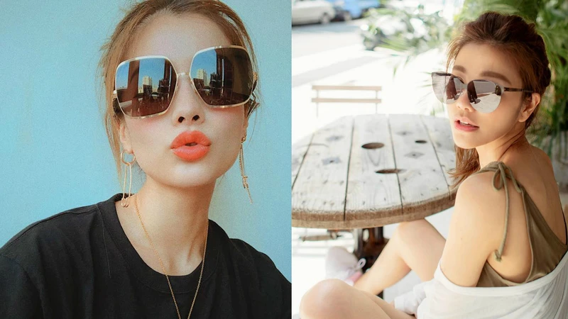 精靈女神許路兒(右)與藝人林珈安(左)配戴經典款墨鏡Swing和Angelina,展現不同的迷人風格。  精靈女神許路兒(右)與藝人林珈安(左)配戴經典款墨鏡Swing和Angelina,展現不同的迷人風格。