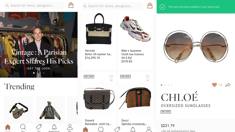 Vestiaire Collective App介面