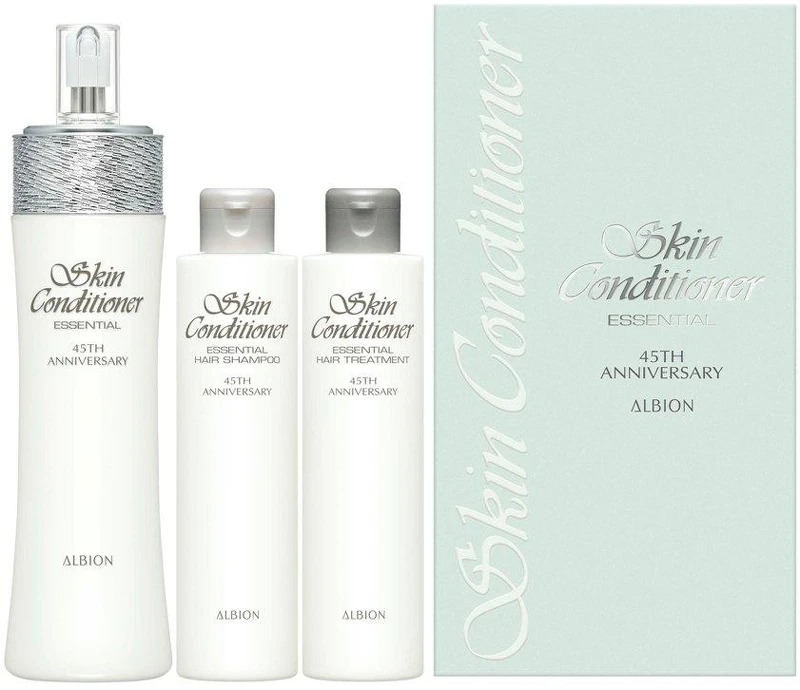 Albion 限量45週年健康化妝水禮盒（內含健康化妝水、健康系列洗髮精、健康系列護髮乳），NT2,800。