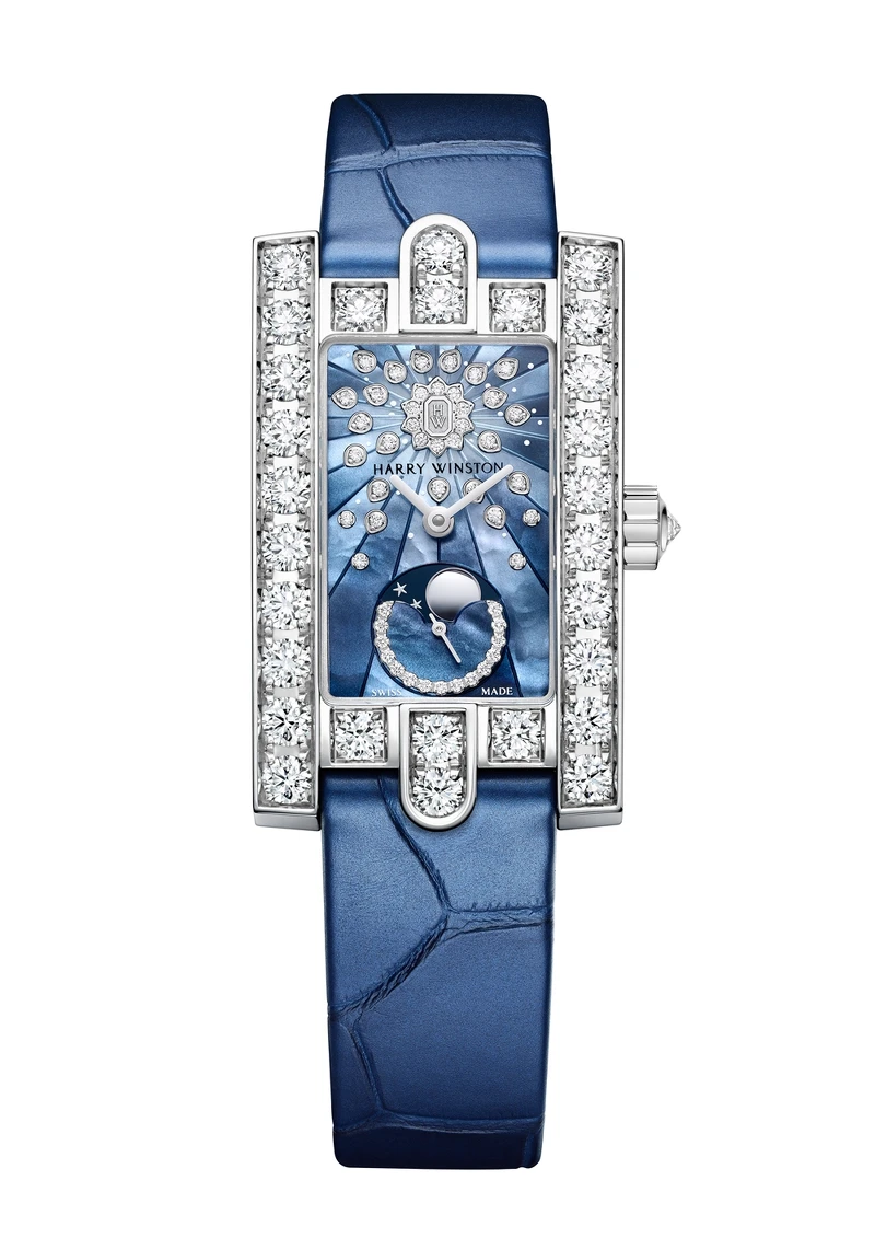 海瑞溫斯頓第五大道 Avenue Classic 系列月相功能腕錶_18K白金