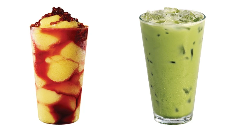 芒果石榴星冰茶售價Tall $135,Grande $155,Venti $175 醇濃抹茶那堤售價Tall $135,Grande $150,Venti $165 芒果石榴星冰茶售價Tall $135,Grande $155,Venti $175 醇濃抹茶那堤售價Tall $135,Grande $150,Venti $165