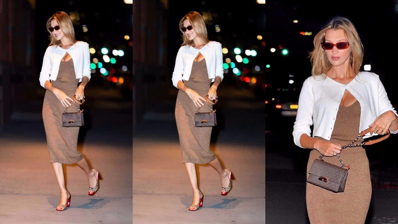 Bella Hadid全新髮色搭配Cece鍊帶包款