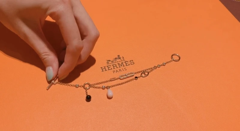 Chaîne d’Ancre Chaos系列 玫瑰金鑲白鑽、蛋白石、黑尖晶石與黑玉手鍊 Chaîne d’Ancre Chaos系列 玫瑰金鑲白鑽、蛋白石、黑尖晶石與黑玉手鍊