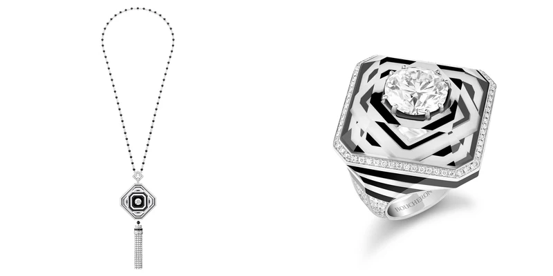 (左)26 V項鍊。(右)26 V指環。