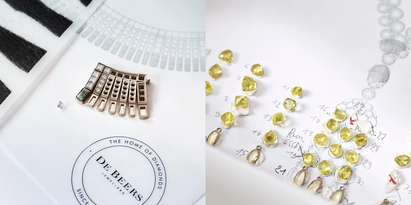 De Beers 全新 《Portraits Of Nature》系列工藝呈現。