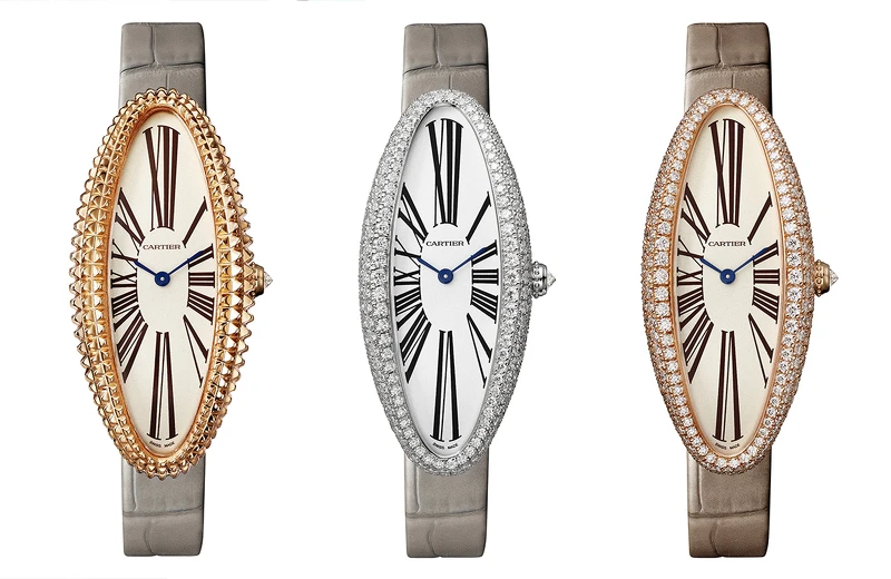 Baignoire Allongée腕錶-玫瑰金-中型款、白K金-中型款、玫瑰金錶殼鑲嵌鑽石-超大型款 Baignoire Allongée腕錶-玫瑰金-中型款、白K金-中型款、玫瑰金錶殼鑲嵌鑽石-超大型款