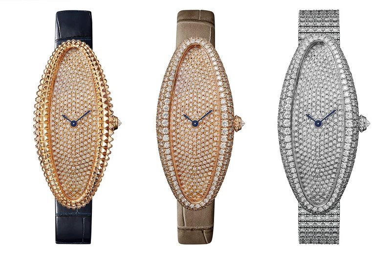 Baignoire Allongée腕錶-玫瑰金錶盤鋪鑲-中型款、玫瑰金鋪鑲-超大型款、白K金鋪鑲-中型款 Baignoire Allongée腕錶-玫瑰金錶盤鋪鑲-中型款、玫瑰金鋪鑲-超大型款、白K金鋪鑲-中型款