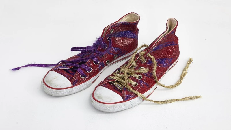 Karen O的帆布鞋。