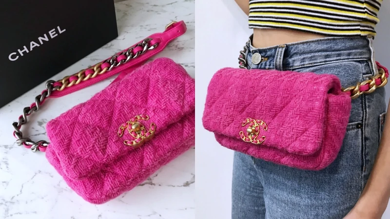 Chanel 19 Bag 斜紋軟呢腰包,NT109,300 Chanel 19 Bag 斜紋軟呢腰包,NT109,300