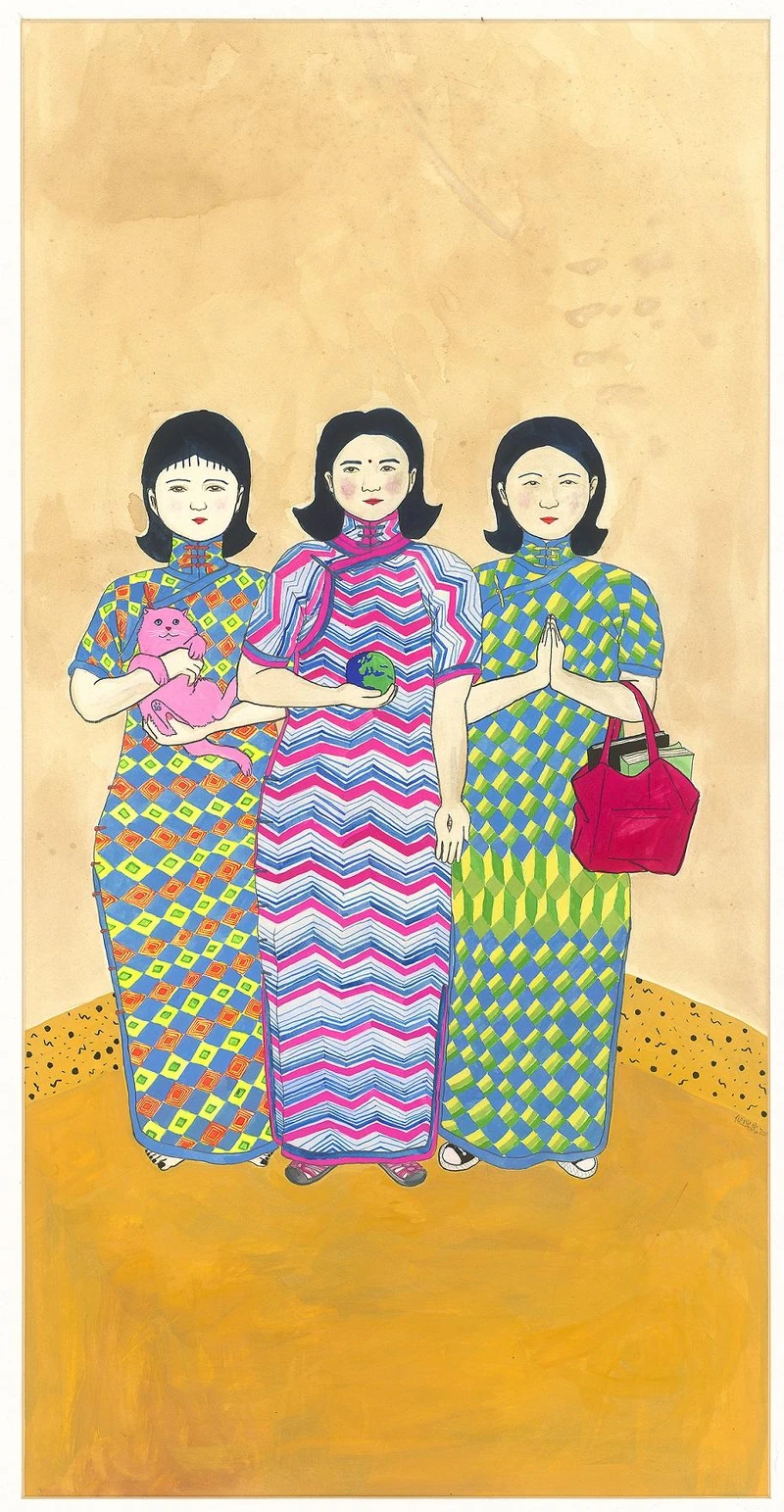 〈在家裡畫台灣遺民圖〉,倪瑞宏,2016。 〈在家裡畫台灣遺民圖〉,倪瑞宏,2016。