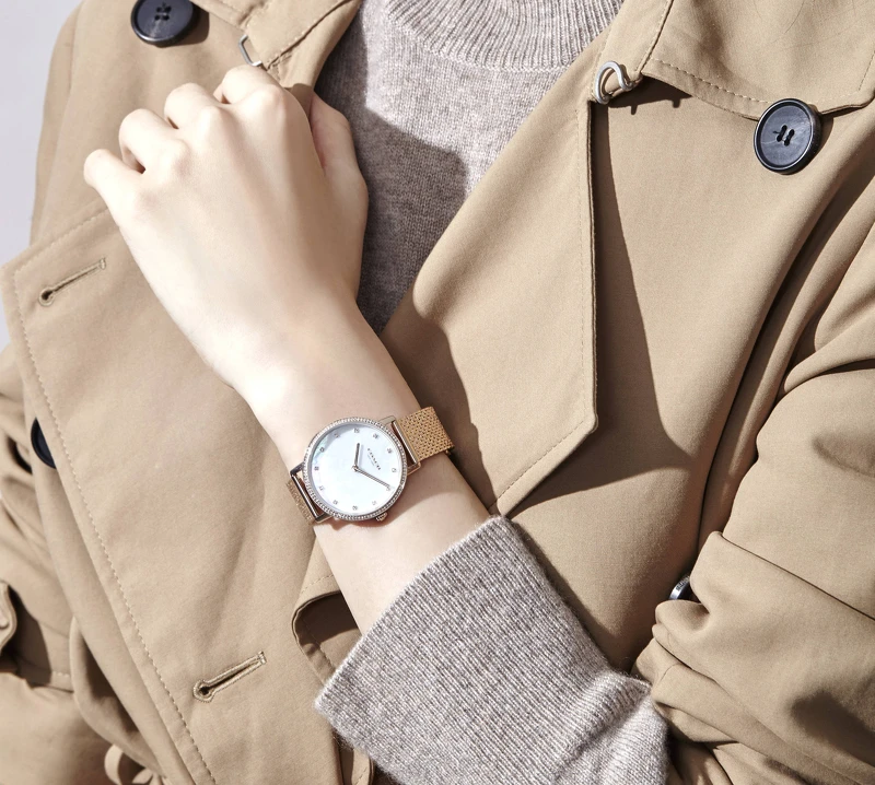 Audrey系列金色新款腕錶,NT10,800。 Audrey系列金色新款腕錶,NT10,800。