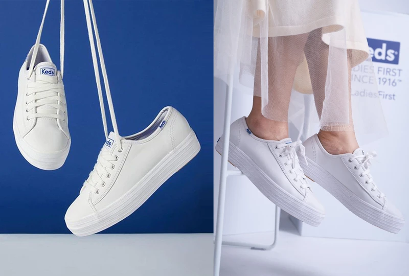 Keds Triple Kick白色皮革鞋款 Keds Triple Kick白色皮革鞋款