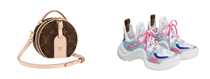 Mini Boite Chapeau in Monogram canvas手袋,NT69,000、LV Archlight sneakers in leather and technical fabric鞋款,NT40,400 Mini Boite Chapeau in Monogram canvas手袋,NT69,000、LV Archlight sneakers in leather and technical fabric鞋款,NT40,400