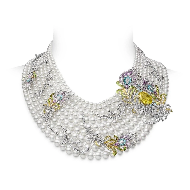  MIKIMOTO 頂級珠寶系列-令和 Reiwa 鳳凰羽毛造型項鍊，參考價格NT14,800,000