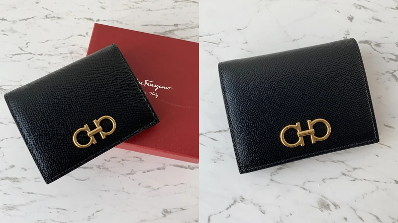 Salvatore Ferragamo黑色牛皮短夾，NT16,500