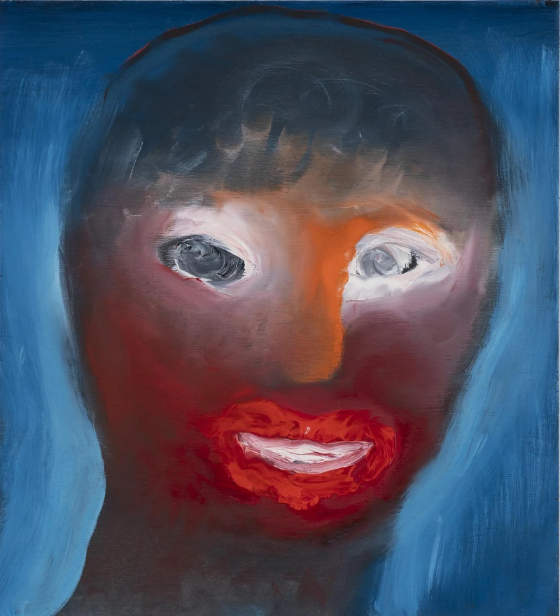 Miriam Cahn, “5 min.bildl”, 2018, Oil on wood, 28.9 × 26.2 cm, Courtesy of the artist and WAKO WORKS OF ART.