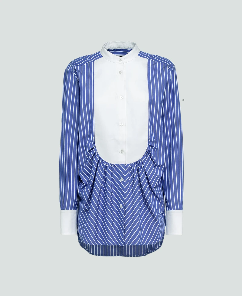 MSGM條紋荷葉邊襯衫(NT$15,800)。 MSGM條紋荷葉邊襯衫(NT$15,800)。