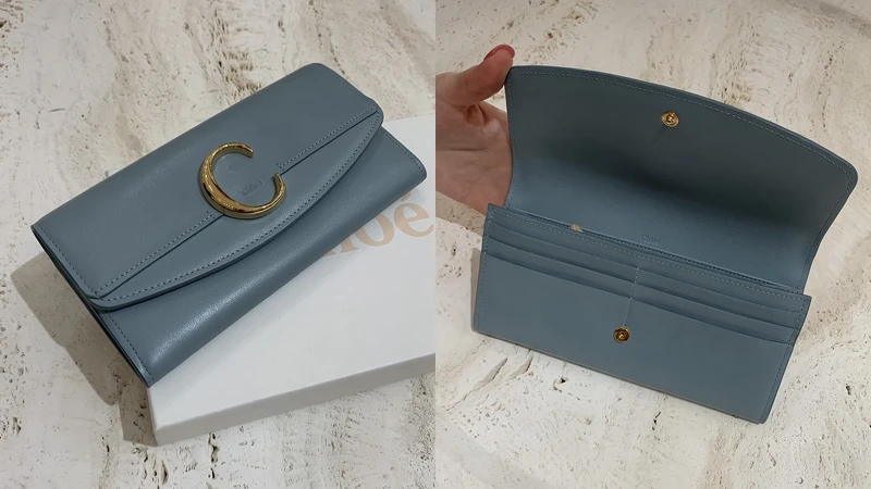 Chloé ''Chloé C'' 霧藍色長夾，NT17,000