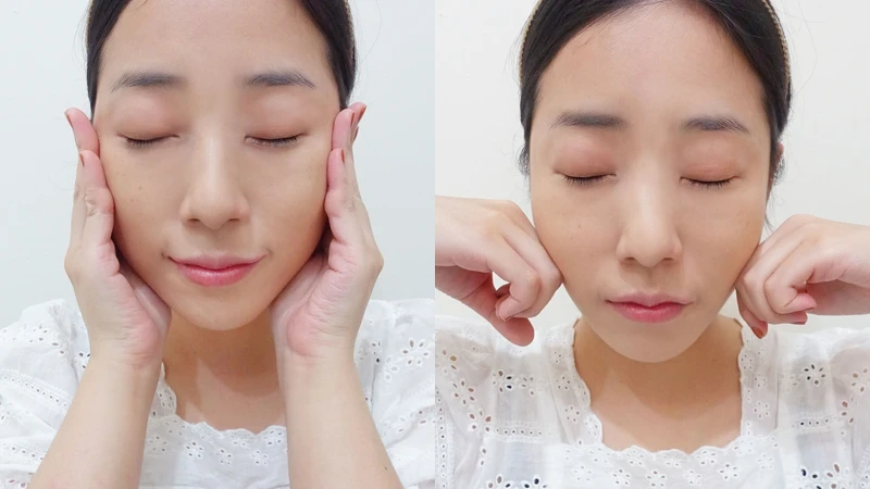 按壓三下的超能量小花瓶,手掌托著雙頰由下往上以按壓輕彈的方式加速吸收,接著再用手關節往上拉提,最後像花瓣一樣雙手托腮包覆全臉,肌膚立刻有變化喔! 按壓三下的超能量小花瓶,手掌托著雙頰由下往上以按壓輕彈的方式加速吸收,接著再用手關節往上拉提,最後像花瓣一樣雙手托腮包覆全臉,肌膚立刻有變化喔!