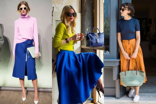 穿搭重點在於平衡,雖然是撞色不過藍色總是能扮演最好的協調者(圖片來源:Pinterest) 穿搭重點在於平衡,雖然是撞色不過藍色總是能扮演最好的協調者(圖片來源:Pinterest)