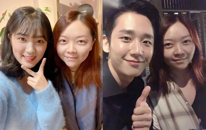 與演員金惠奫&丁海寅工作時的合影 與演員金惠奫&丁海寅工作時的合影