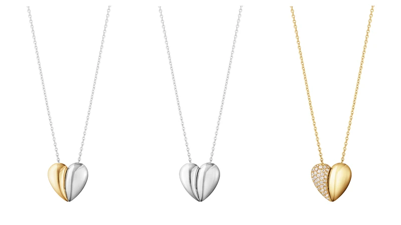 Georg Jensen「心有所屬」鍊墜,左起NT22,700、NT6,800、NT57,000 Georg Jensen「心有所屬」鍊墜,左起NT22,700、NT6,800、NT57,000