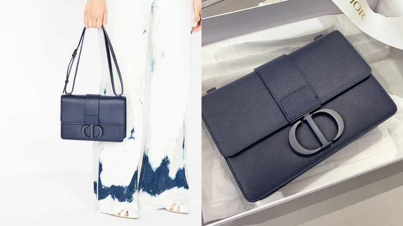 DIOR 30 MONTAIGNE ULTRA MATTE深藍色粒紋小牛皮翻蓋包,NT120,000 DIOR 30 MONTAIGNE ULTRA MATTE深藍色粒紋小牛皮翻蓋包,NT120,000