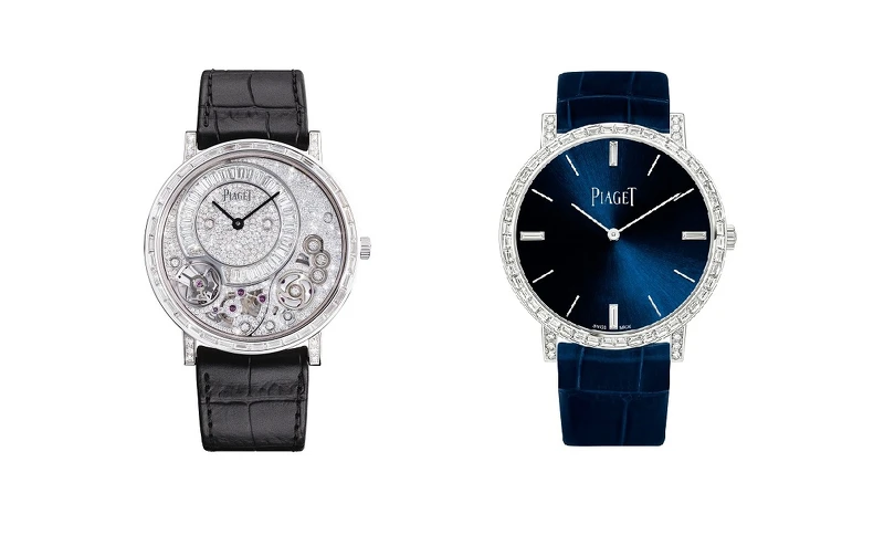 Altiplano Ultimate 900P 18K白金超薄手動上鍊高級珠寶鑽石腕錶、Altiplano系列18K白金超薄自動上鍊鑽石腕錶(41毫米版)。