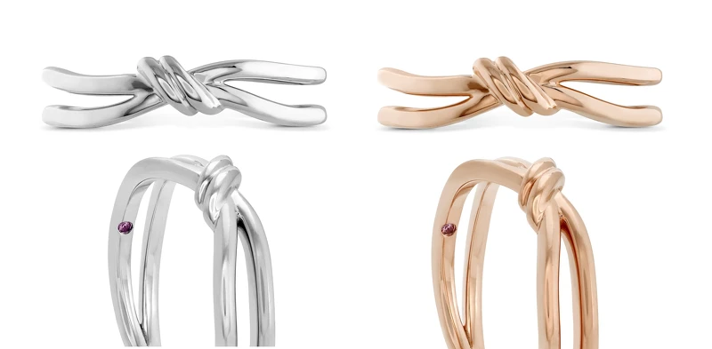 FORGET YOU NEVER系列戒指，玫瑰金/白K金、粉紅剛玉，NT27,000