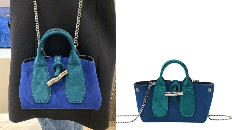 13.LONGCHAMP ROSEAU VELOURS系列手提包,NT17,000 13.LONGCHAMP ROSEAU VELOURS系列手提包,NT17,000
