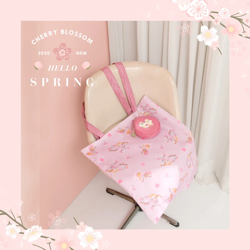 迪士尼櫻花奇奇蒂蒂收納手提袋(原價NT$699;特價NT$499) 迪士尼櫻花奇奇蒂蒂收納手提袋(原價NT$699;特價NT$499)