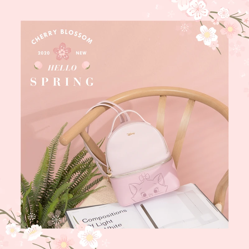 迪士尼櫻花粉嫩瑪麗貓後揹包(原價NT$1,199;特價NT$999) 迪士尼櫻花粉嫩瑪麗貓後揹包(原價NT$1,199;特價NT$999)