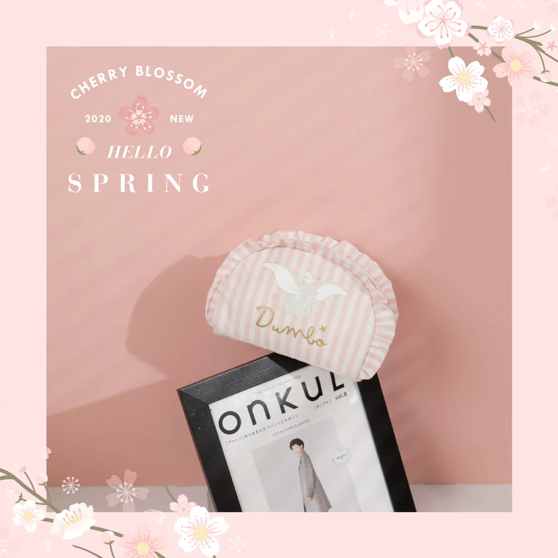 迪士尼櫻花小飛象荷葉收納包(原價NT$599;特價NT$399) 迪士尼櫻花小飛象荷葉收納包(原價NT$599;特價NT$399)