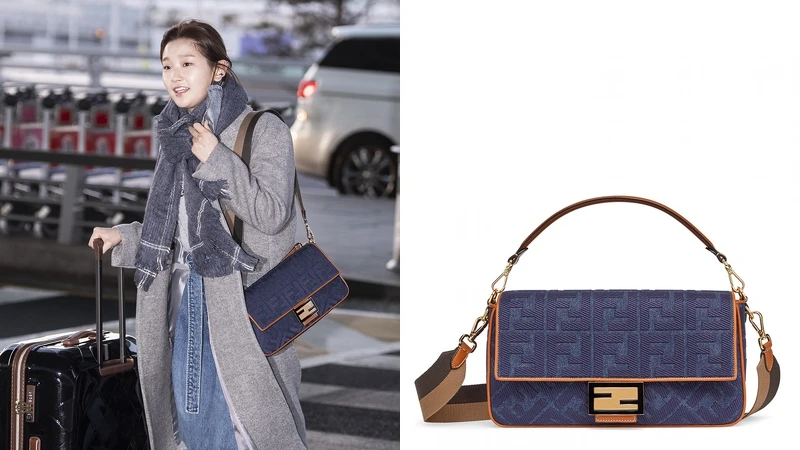 Fendi 丹寧FF Logo Baguette肩背包,NT83,900 Fendi 丹寧FF Logo Baguette肩背包,NT83,900